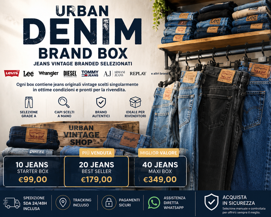 URBAN DENIM BRAND BOX – JEANS VINTAGE BRANDED SELEZIONATI